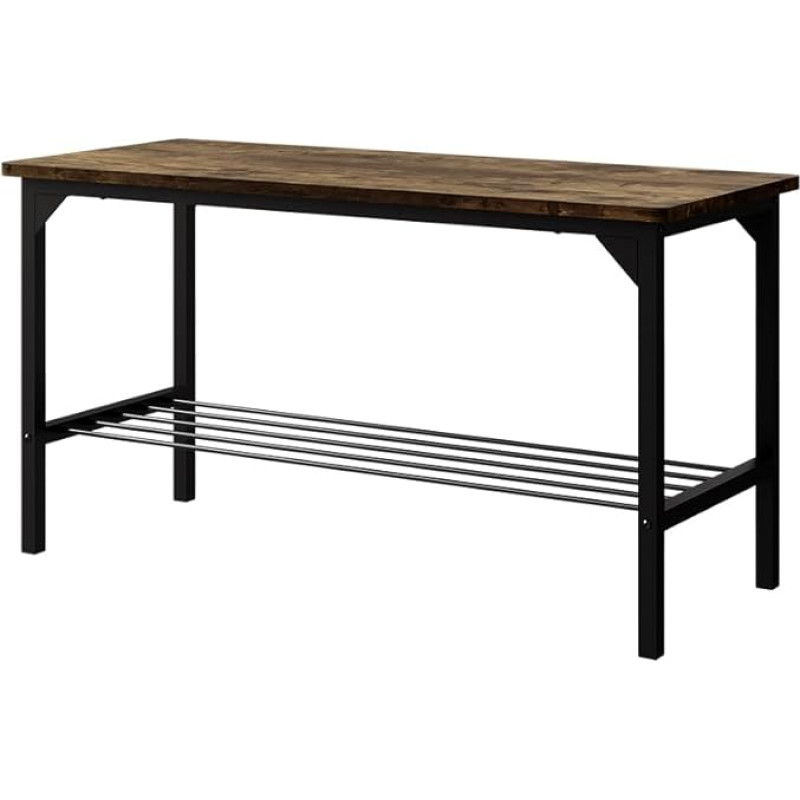 Vicco Fyrk Black Rustic Oak Dining Bench 85 x 36 cm