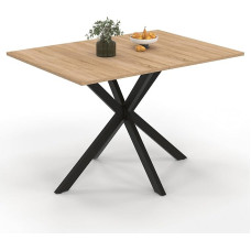 IDMarket - Alix Rectangular Dining Table for 6 Seater Spider Base Wood and Black 110cm