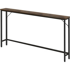 FURWOO Slim Console Table for Hallway Industrial Compact Exhibition Table Sofa Table for Small Spaces (Rustic Brown)