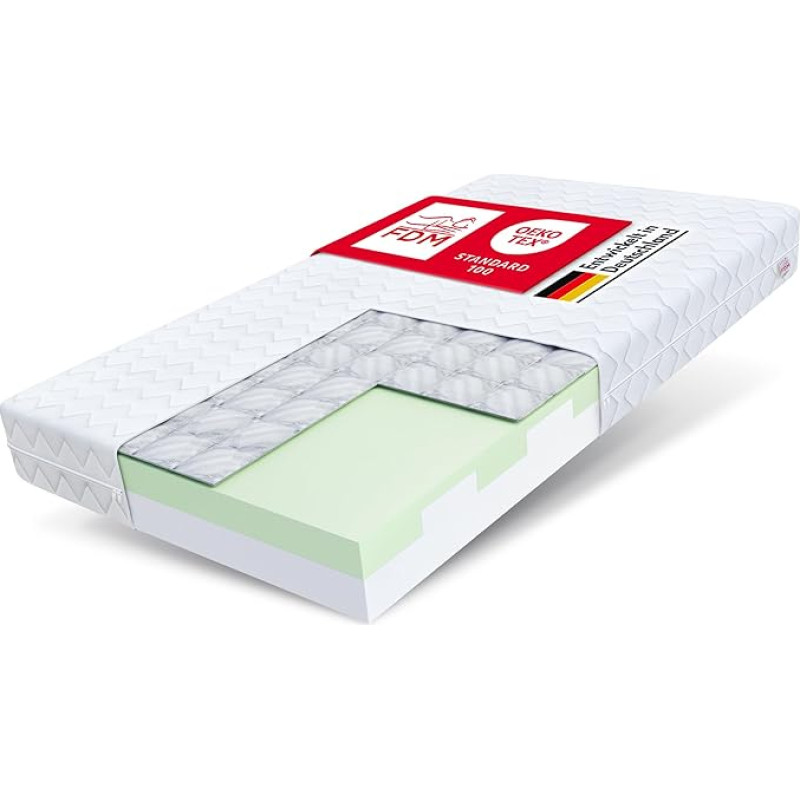 LikeInHeaven Paulo HR Children's Mattress, Height 16 cm H2 White, Foam