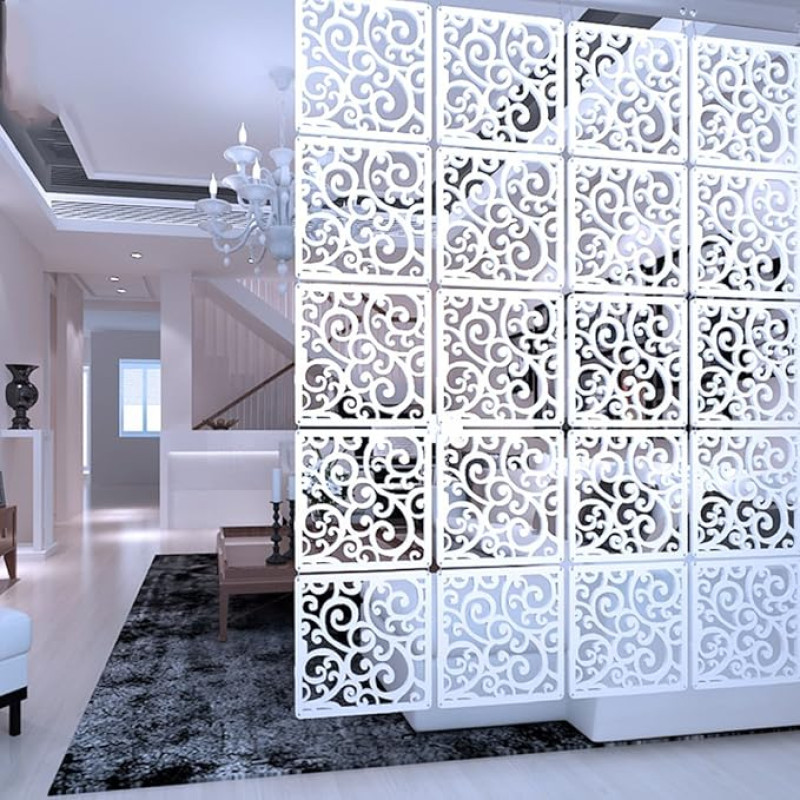 ZPONEED Pack of 24 Hanging Room Dividers, Hanging Screen Panels, Wall Panels for Home, Hotel, Bar Decoration (Pattern D)