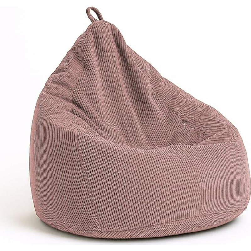 chilly pilley® Corduroy Bean Bag with EPS Filling - Seat Cushion, Gaming Cushion, Many Colours, 65 x 85 cm, Light Pink