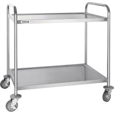 Vogue 2 Tier Clearing Trolley Large 860X535X930mm Stainless Steel Catering