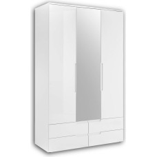 Spice - elegant wardrobe from Stella Trading with lots of storage space – versatile cupboard with hinged doors in white high gloss
