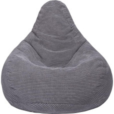 Loft 25 High Back Bean Bag for Adults | Corduroy Fabric, Inner Lining | Ergonomic Design for Body Support (Charcoal, Bean Bag)