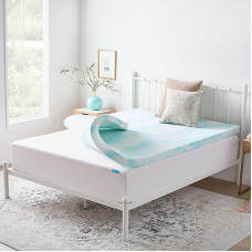 Linenspa Gel Swirl Memory Foam Topper, Blue, Queen