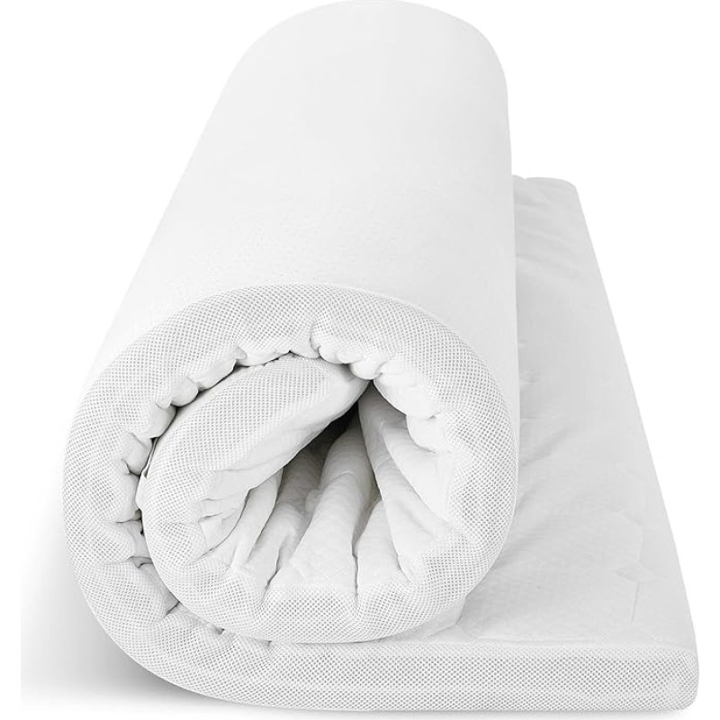 EGO HOME Mattress Topper 160 x 200, 7-Zone Mattress Topper with Memory Foam, Oeko-Tex Certified, 160 x 200 cm Mattress Topper for Box Spring Bed Mattresses Sofa Bed