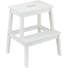 RELSY Solid Wood White 2 Step Stool for Kids and Adults - Solid Wood Foot Stool Suitable for Kids Kitchen Sink/Bath Stool/Bathroom Sink Assistance/Office Stool