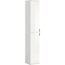 xonox.home - Tall Cabinet Projekt X 30 x 193 x 34 cm in Front White High Gloss Body White - Slim Multi-Purpose Cabinet - Modern, Space-Saving and Functional