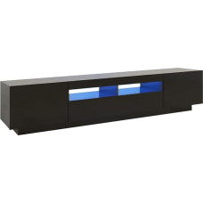 vidaXL TV Cabinet with LED Lights Lowboard Sideboard TV Cabinet TV Furniture Table Board HiFi Cabinet Black 200 x 35 x 40 cm