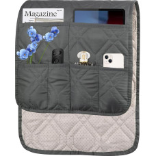 Niuoppy Sofa Armlehnenbezug, Armlehnenstuhlbezüge, Grau Sesselbezug für Armlehnen mit 6 Seitentaschen, Sofa Armlehne Organizer für Relaxsessel, Sessel (Dunkelgrau)