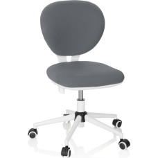 hjh OFFICE Kid Vivo 670971 Children's and Boys' Swivel Chair Fabric Grey/White Children's Office Chair with Height-Adjustable Backrest