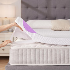 LANOX Mattress Gel Topper 180 x 200 cm 5 cm Height, H3 Gel Memory Foam Mattress Topper, Removable and Washable Cover, for Box Spring Bed, Caravan, Sofa Bed