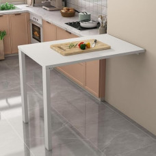 Kompakter Wandschreibtisch für kleine Räume, zusammenklappbarer Esstisch und Arbeitsplatz, platzsparender Holz-Wandtisch, Küche und Büro (Größe: 74,9 x 40,9 cm, Farbe: Weiß)