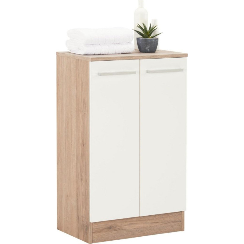 Pelipal Quickset 380 Bathroom Cabinet in Sanremo Oak Terracotta Landscape Replica, 50 cm Wide, Base Cabinet with 2 Doors and 1 Shelf