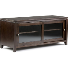 SIMPLIHOME Cosmopolitan Universal TV Media Stand Solid Wood 48