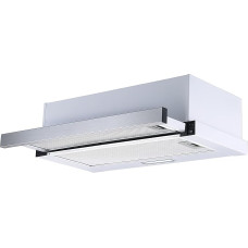 Respekta Cooker Hood / Flat Screen Hood 60 cm / Stainless Steel Housing in White / Exhaust and Recirculation Function / CH4138IXC / C / 53-64dB