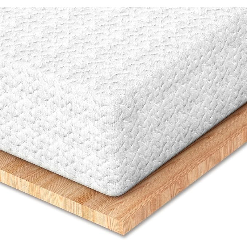 MISSCOZY Mattress Topper 90 x 200 cm, H2/H3 Made of 7 cm Memory Foam Gel Topper, Oeko-Tex Certified for Box Spring Bed and Uncomfortable Beds Sofa Bed, Washable, White