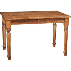 Country-style solid lime wood walnut finish W120XDP80XH80 cm sized writing desk