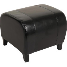 Emmen Cube Stool Leather and Faux Leather 37 x 45 x 47 cm FSC Certified Black