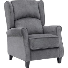 BRIGROS La voglia di fare WeHome - Recliner Chair with Ergonomic Fabric Seat, Bed Chair, Adjustable Backrest, for Living Room, Living Room and Office (Modern, Grey)