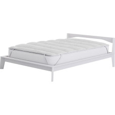 Mattress Topper Padded and Quilted Bamboo White Single Bed 80 x 195 cm