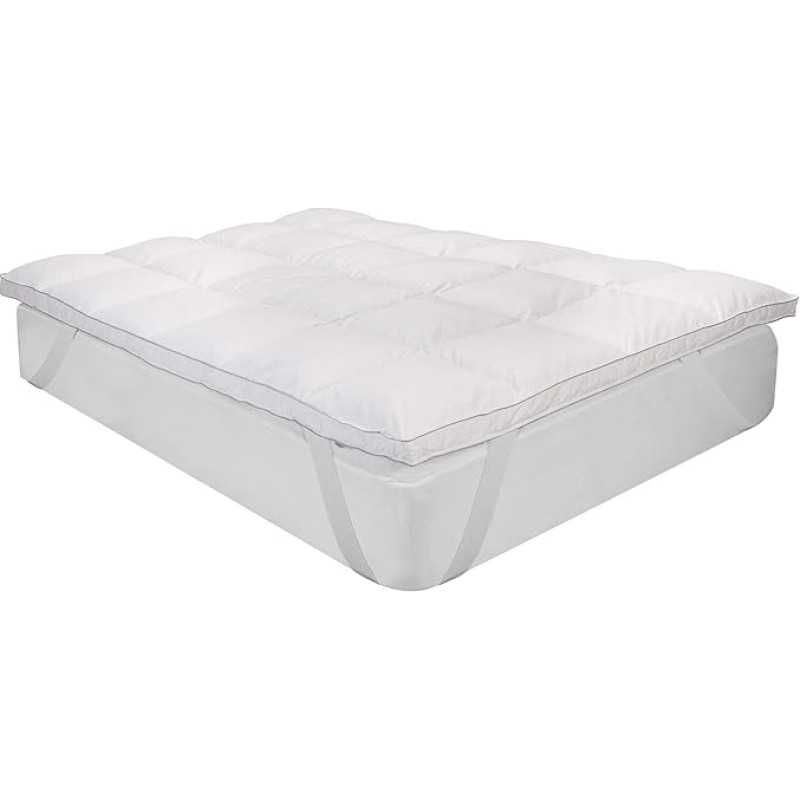 Pikolin Home Comfort Plus Topper, 9 cm, Feather Filled, Breathable, Great Lying Feel, Down Proof Treatment and Washable Cover