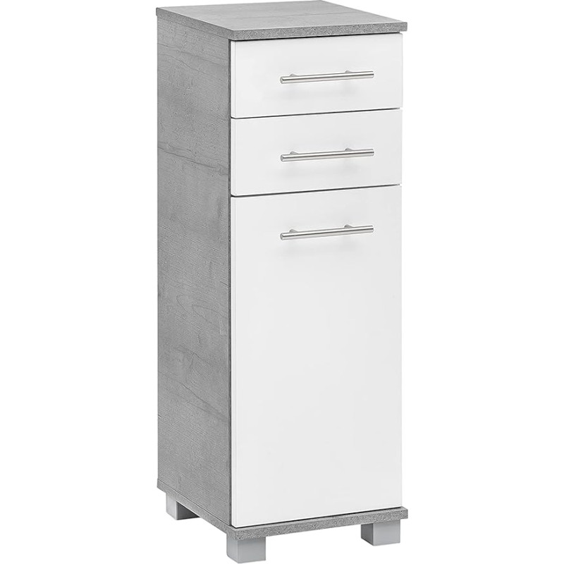 Schildmeyer Nitro Highboard 136973, Stone Grey/White Matt, 30.3 x 32.6 x 88.6 cm