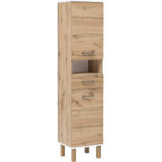 Schildmeyer Wido 147627 Tall Cabinet Oak Country House Decor / White, 178.5 x 40 x 35 cm