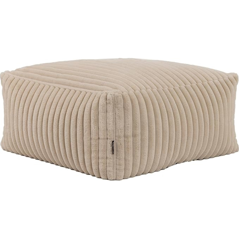 Icon Tetra Bean Bag Stool, Modular Sofa for Adults, Dark Grey, Fluffy Faux Fur Fabric, Corner Sofa, Comfortable Bean Bag Sofa with Filling, Recliner Chair, Lounge, Living Room Furniture