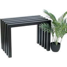 DanDiBo 96446 Stool Metal Black Bench Solid Weatherproof 60 cm Modern Bench Slat Stool
