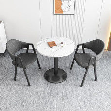 Kitchen Table and 2 Chairs Office Reception Conference Room Coffee Table Set Small Simple Style Faux Marble Table and Chairs Lounge Dining Room Kitchen Modern Living Room