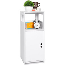 YARUKIMA Bathroom Floor Cabinets, Waterproof Bathroom Storage Furniture with Open Storage Shelf, Freestanding Cabinets, Corner Organiser Cabinet for Bedroom, Kitchen, Hallway, White