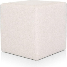 Deshome Pouf Stool Footrest 43 x 43 x 44 cm Water-Repellent Fabric: Modern Design Pouf for Sofa Living Room Bedroom Pouffe Pouffe Minerva Cream White