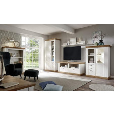 Côte d'Azur Living Combination, Pine White/Wotan Oak NB, Set of 5, Living Room Set, Living Room Set, Living Room Combination, Living Room Design with Lighting