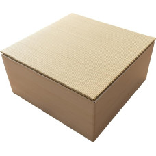 BJDesign Square Tatami Bench and Raised Platform Japanese Style Igusa Rush Grass Slab Wood Grain White 61x61x29.5cm Easy Assembly Durable 1 Set