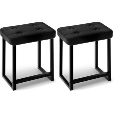 iTsst Kosmetikhocker, 2 Stück, Make-up-Hocker für Schminktisch, kleine Ottomane, Fußstütze für Badezimmer, Schlafzimmer, Wohnzimmer, Eingangsbereich, Büros, Leder- und Metallbeine mit rutschfesten