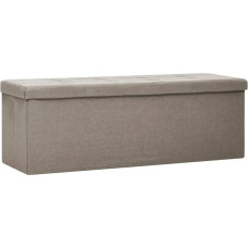 vidaXL Bench with Storage Space, Foldable Stool, Storage Box, Chest, Chest Bench, Bench Seat Chest, Hallway Bench, Footstool, Taupe Linen Look