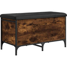 vidaXL Bench, Bench with Storage Space, Padded Stool, Chest Bench, Upholstered Bench, Storage Box for Living Room, Hallway, Smoked Oak Wood Material