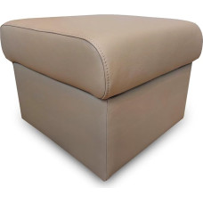 Quattro Meble Beige Mocha Genuine Leather Stool Hinged with Storage Space Stool Cowhide Seat Cube Footstool Upholstered Stool Beige Genuine Leather Puff (55 x 60 x H 40 cm)