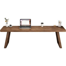 ZDFTGKM Büroschreibtisch aus Massivholz, doppelt lang, für Zuhause, Schreibtisch, Arbeitszimmer, Schlafzimmer, Computer, ohne Stühle, modern fürs Büro. (120 x 50 x 75 cm)