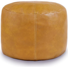 Thgonwid Unfilled Faux Leather Pouf Cover Handmade Footstool Ottoman Storage Solution Floor Footrest Cushion 16.5