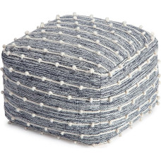 Anji Mountain Malibu Square Ottoman Ivory Blue 22