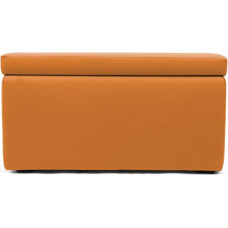 Arketicom Pandora Footstool Puff Storage Faux Leather Cube Design Orange 84 x 42 cm