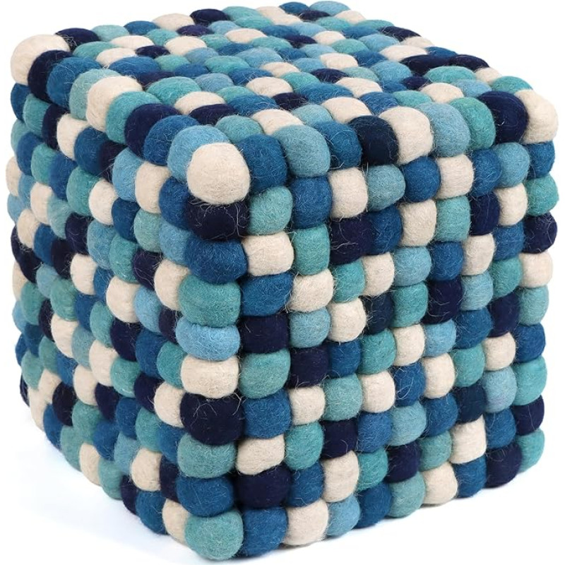 CLEENTABLE Handmade Felt Ottoman Pouf - 15