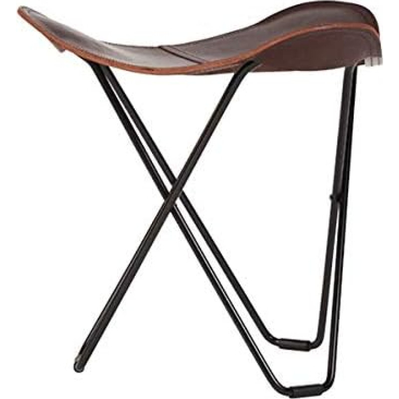 Cuero Design Flying Goose 1437 Pampa Stool Leather / Steel Chocolate / Black Dimensions H 47 cm x W 48 cm x D 48 cm