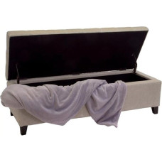 Great Deal Furniture Santa Rosa Beige Tufted Fabric Storage Ottoman