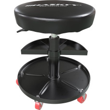 Haskyy Reguleeritava kõrgusega töötool, 5 ratastega töötool, läbimõõt 38,5 cm, 2 riiulit, 390 - 520 mm.