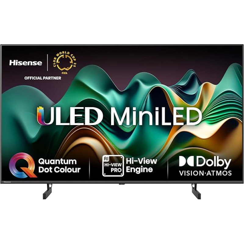 Hisense 50U6NQ 126 cm (50 tolli) teler, 4K Mini LED ULED HDR Smart TV, 60 Hz, HDMI 2.0, Game Mode Plus, Dolby Vision & Atmos, Bluetooth, Alexa sisseehitatud, antratsiit [2024]