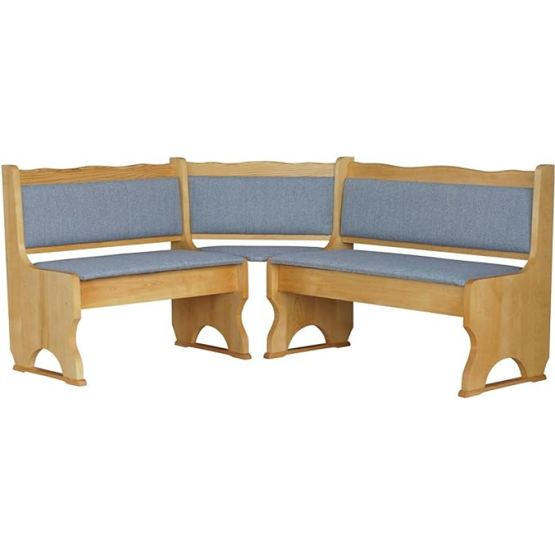 Nurgapink Polsterdus männipuidust Alder Värviga Hall täispuidust helehall (120 x 140)